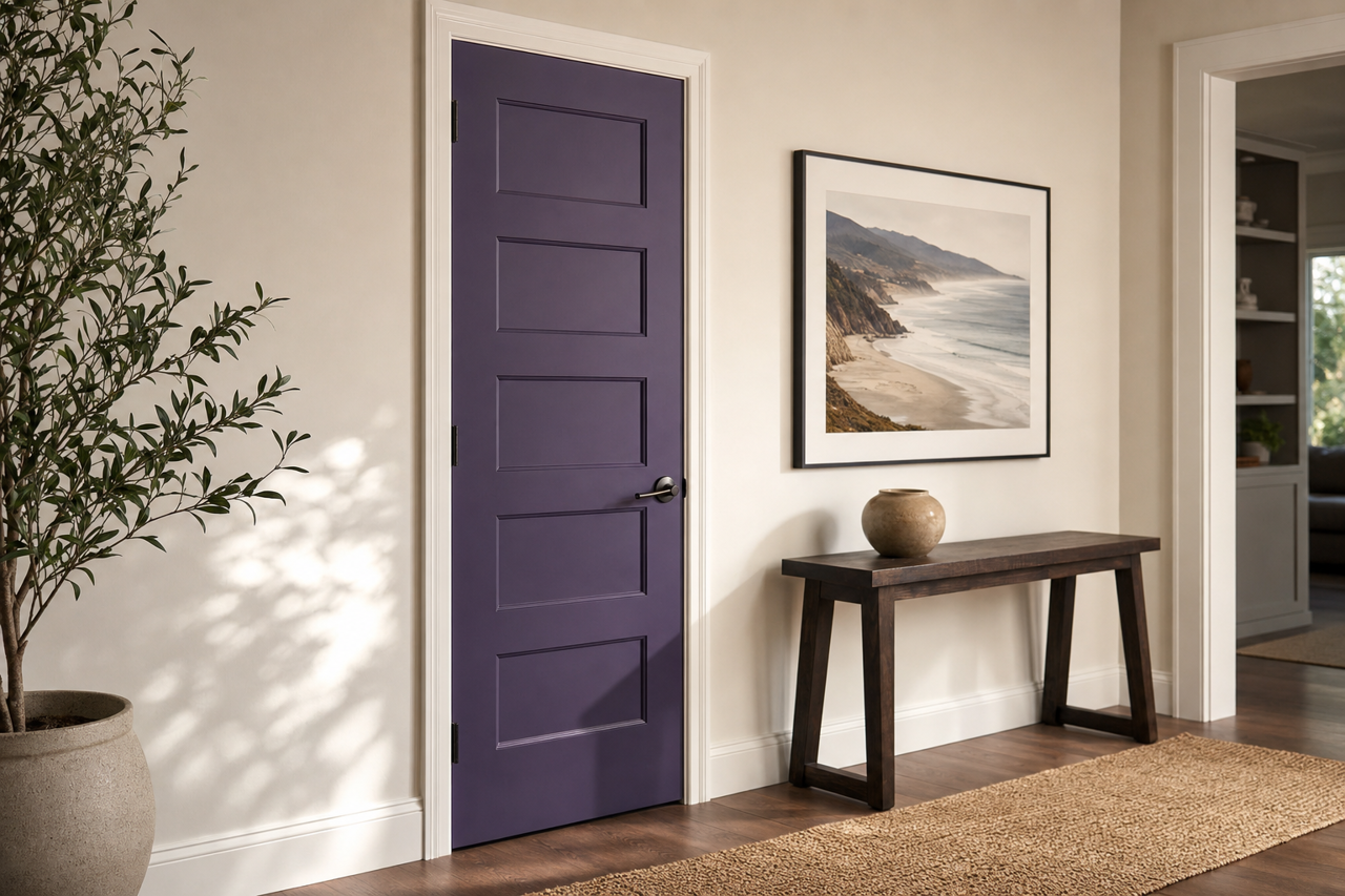 Izmir Purple by Sherwin-Williams on interior-doors