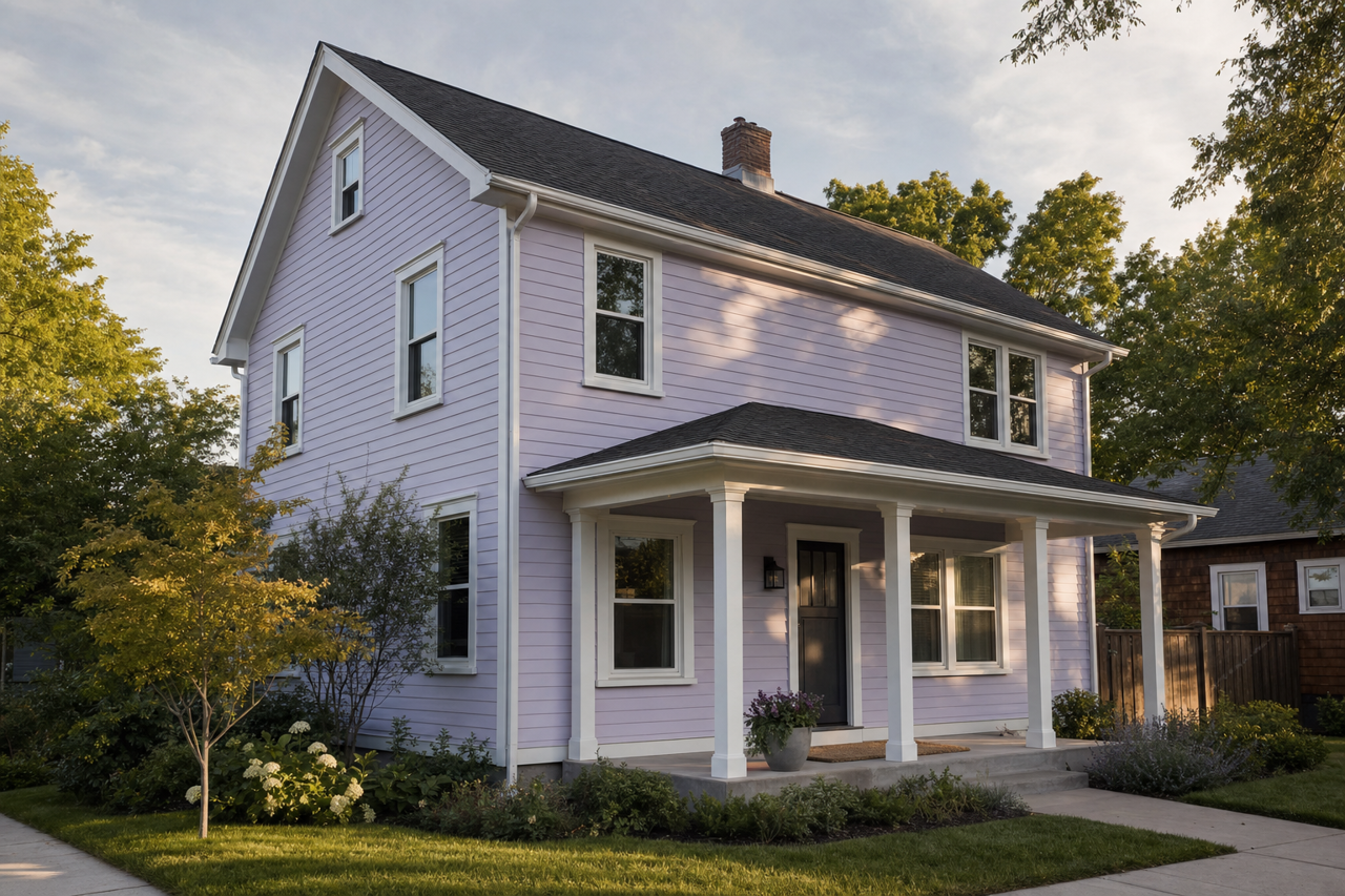 Rhapsody Lilac by Sherwin-Williams on exterior