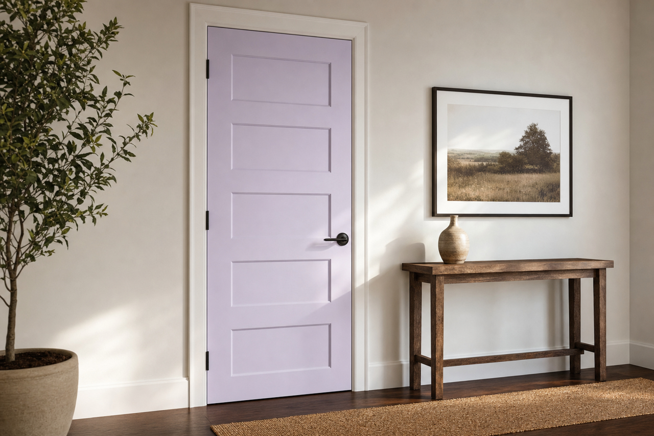 Rhapsody Lilac by Sherwin-Williams on interior-doors