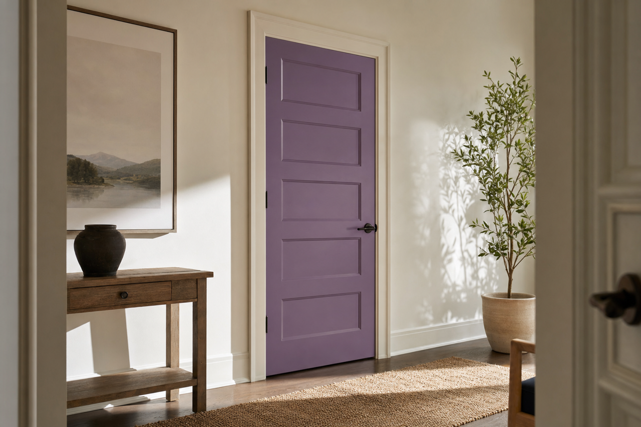 Clematis by Sherwin-Williams on interior-doors