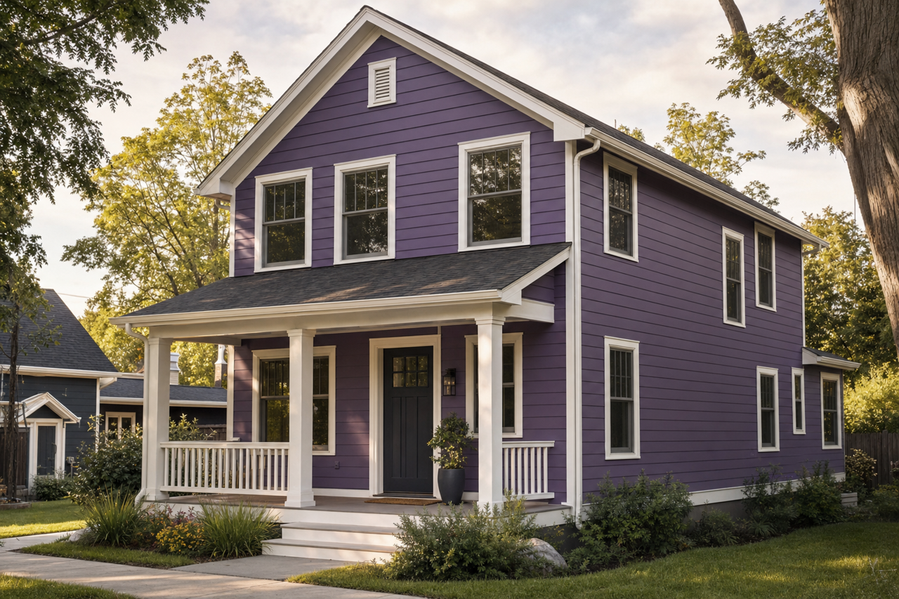 Impulsive Purple by Sherwin-Williams on exterior