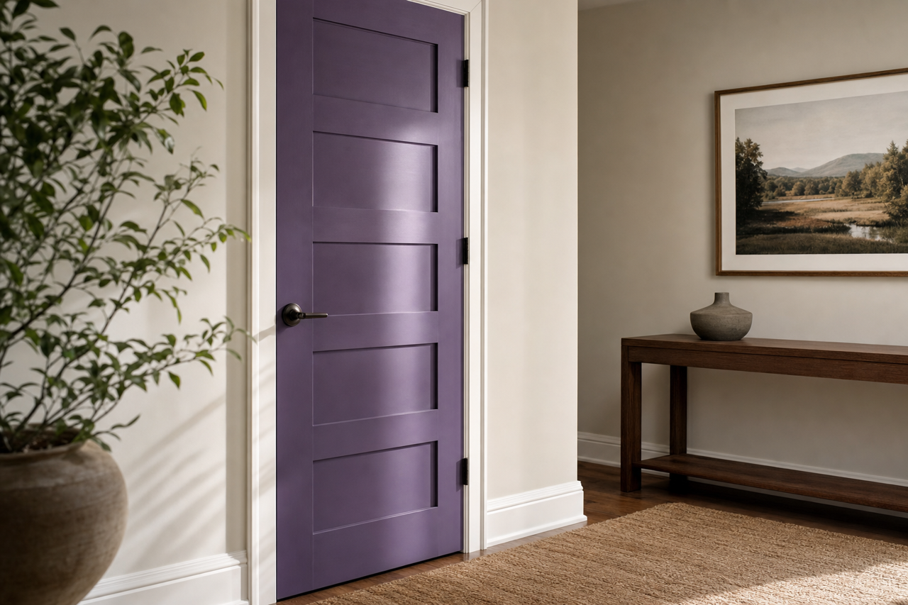 Impulsive Purple by Sherwin-Williams on interior-doors