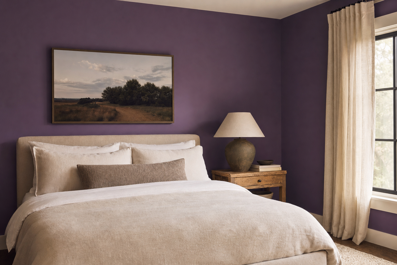 Impulsive Purple by Sherwin-Williams on interiors