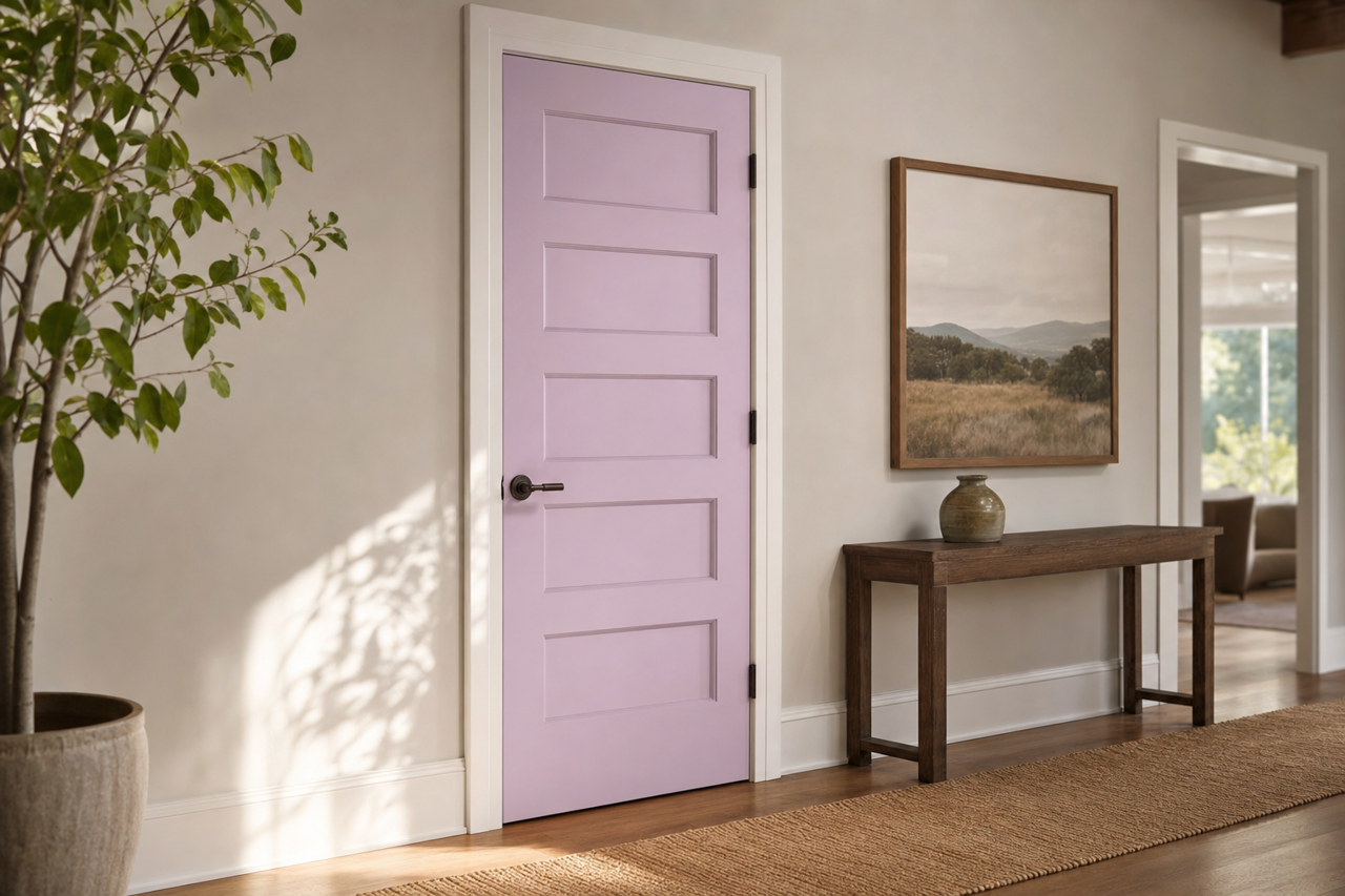 Euphoric Lilac by Sherwin-Williams on interior-doors