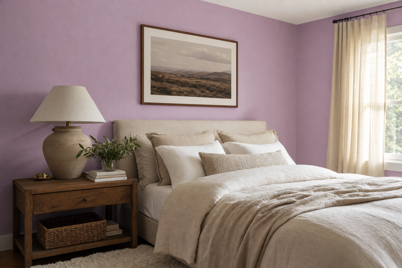 Novel Lilac by Sherwin-Williams on interiors