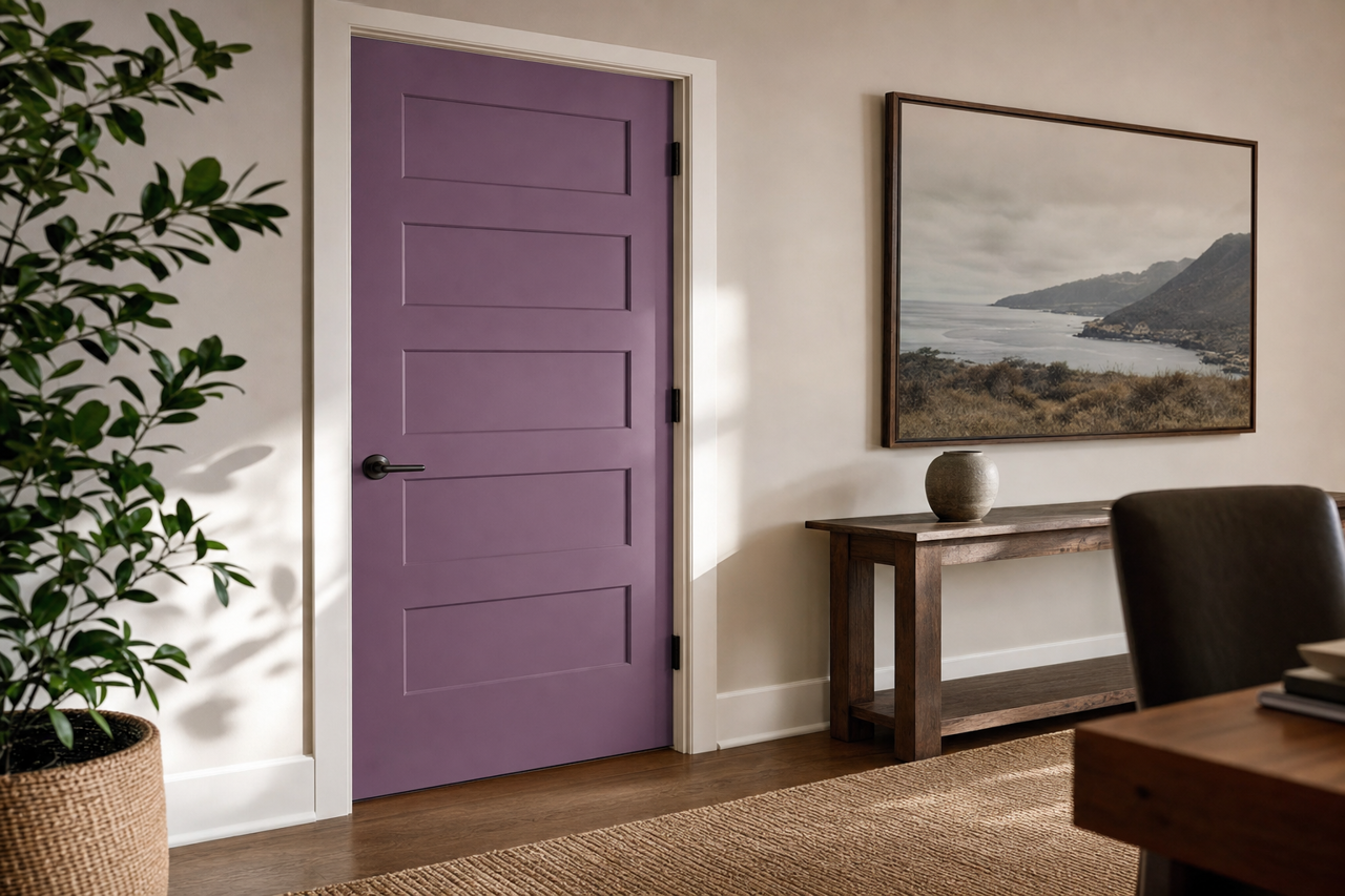 Vigorous Violet by Sherwin-Williams on interior-doors