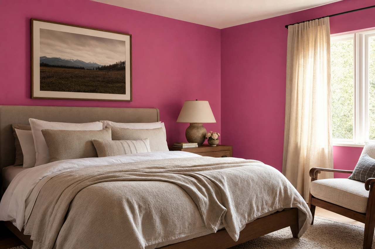 Exuberant Pink by Sherwin-Williams on interiors