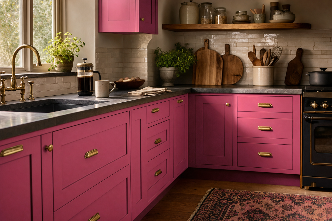 Hot by Sherwin-Williams on cabinets