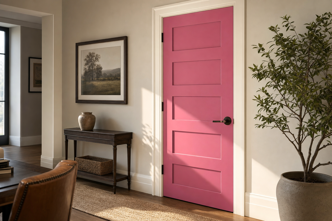 Dragon Fruit by Sherwin-Williams on interior-doors
