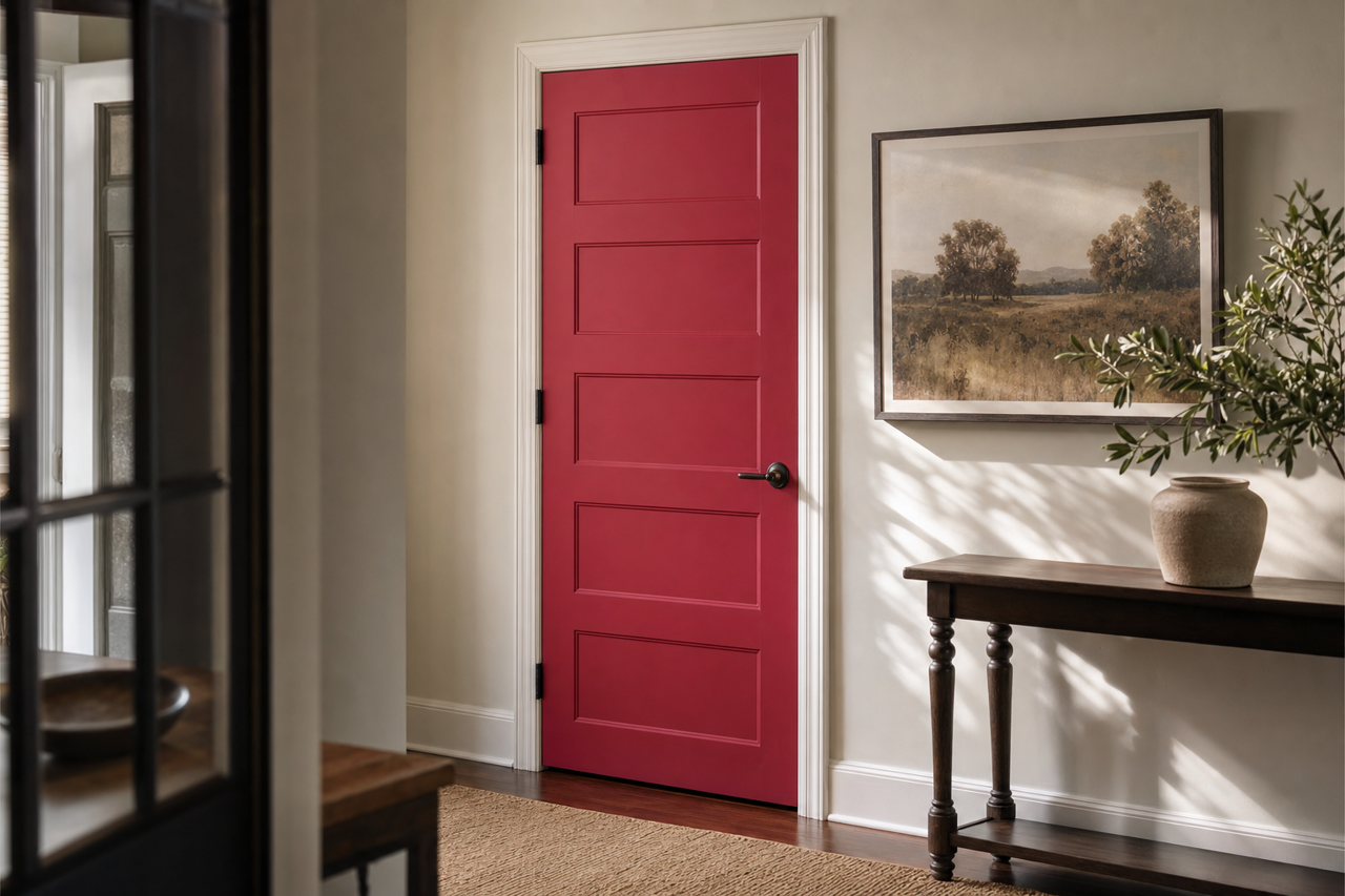 Radish by Sherwin-Williams on interior-doors