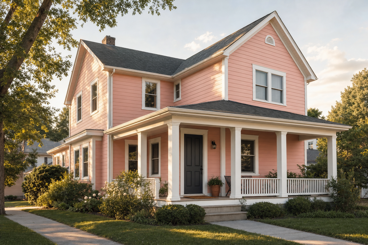 Comical Coral by Sherwin-Williams on exterior