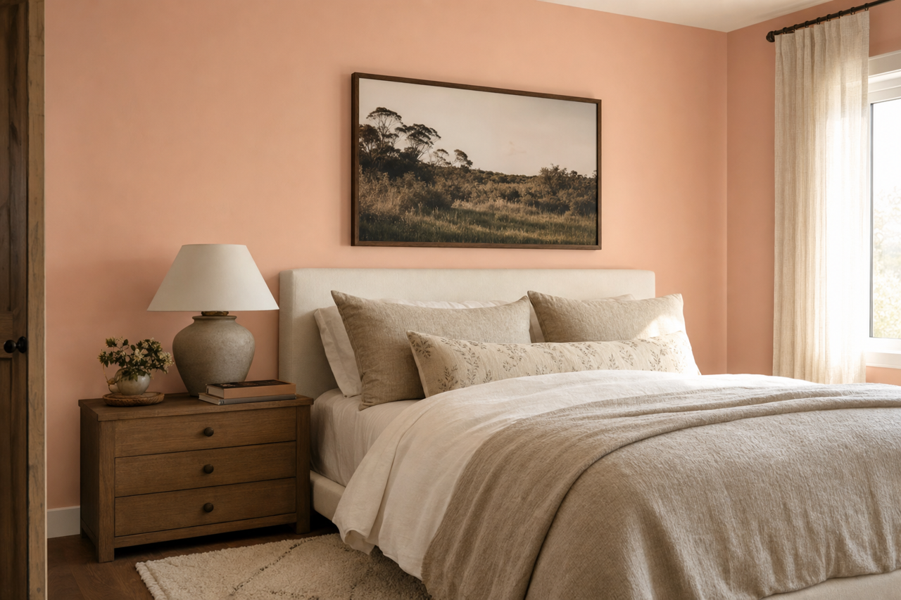 Comical Coral by Sherwin-Williams on interiors