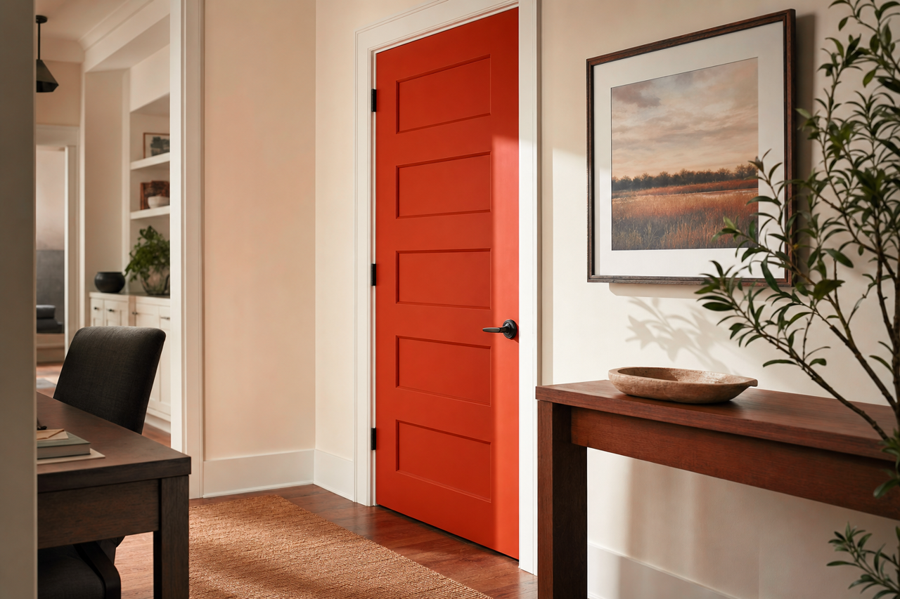 Cayenne by Sherwin-Williams on interior-doors