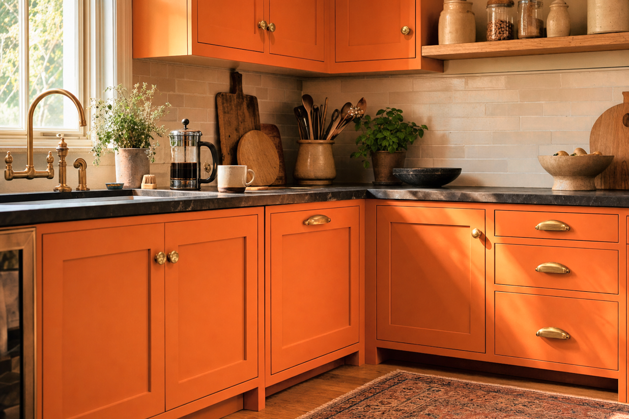 Invigorate by Sherwin-Williams on cabinets