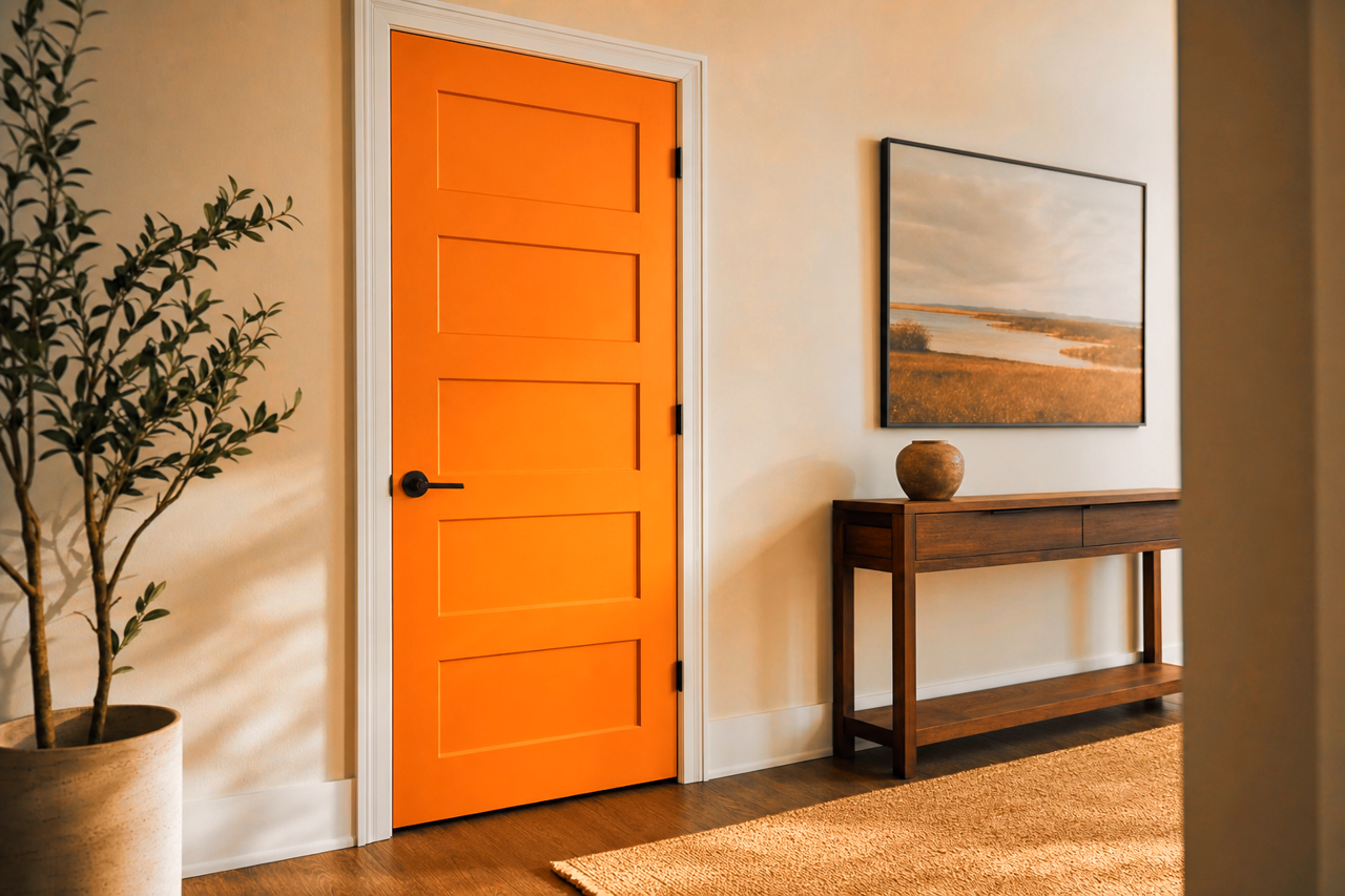 Navel by Sherwin-Williams on interior-doors