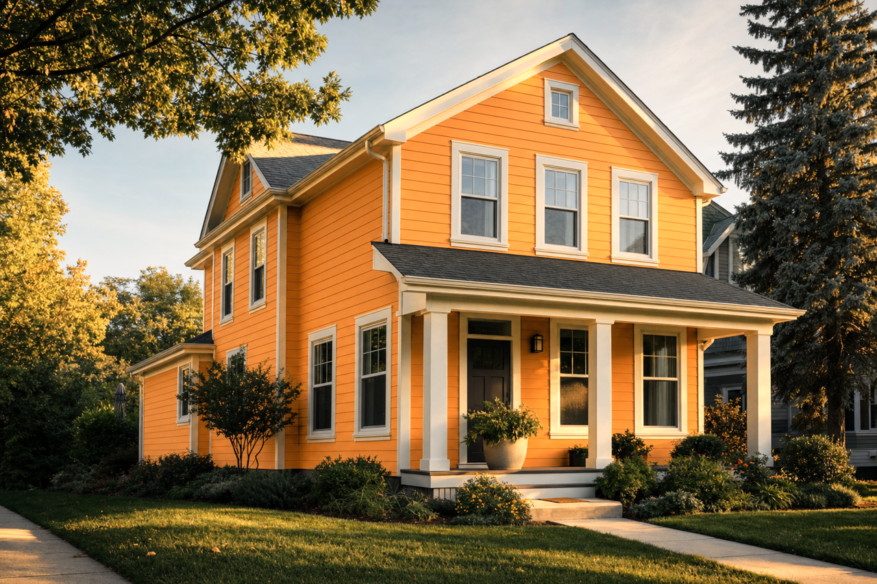 Osage Orange by Sherwin-Williams on exterior