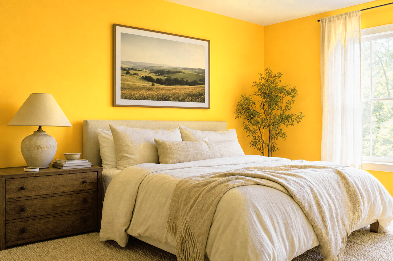 Decisive Yellow by Sherwin-Williams on interiors