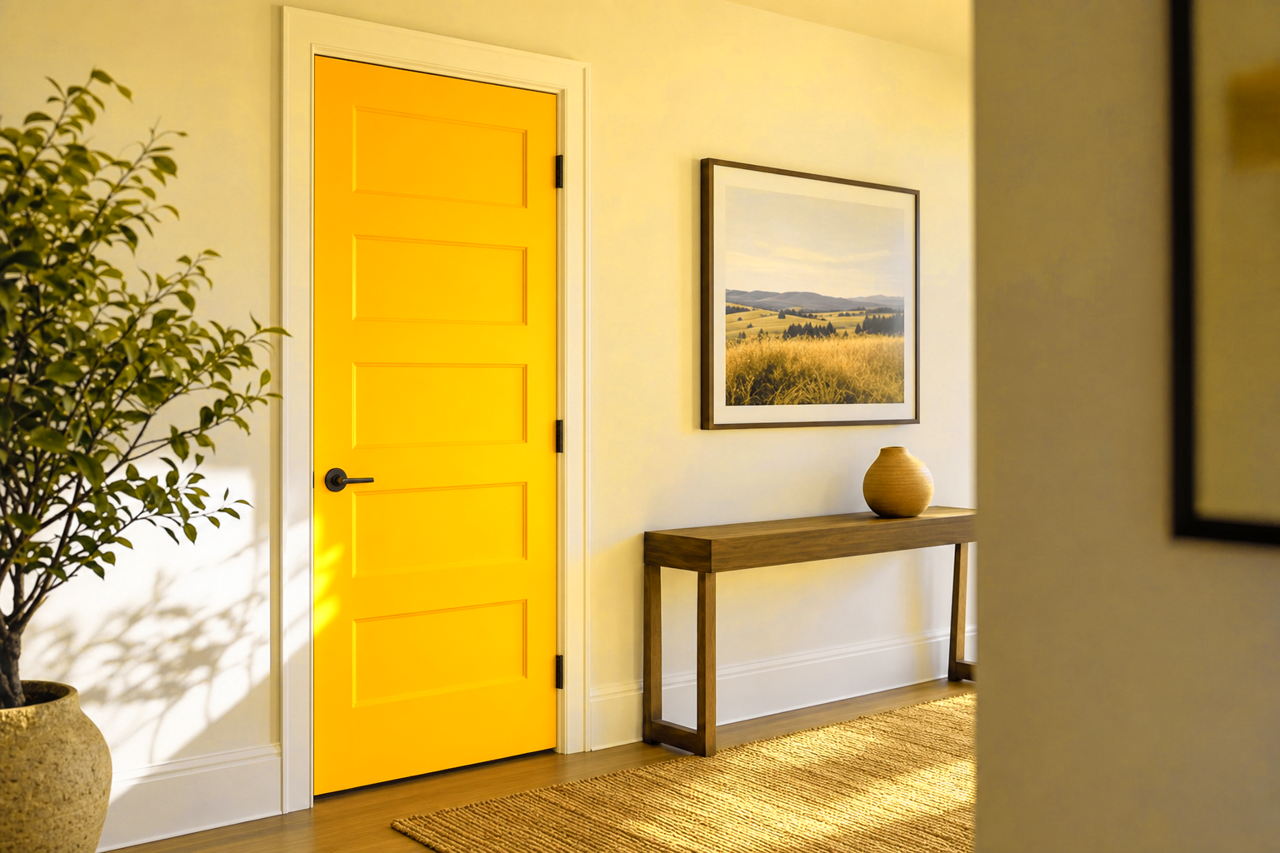 Cheerful by Sherwin-Williams on interior-doors