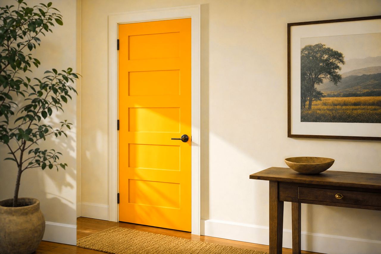 Gusto Gold by Sherwin-Williams on interior-doors