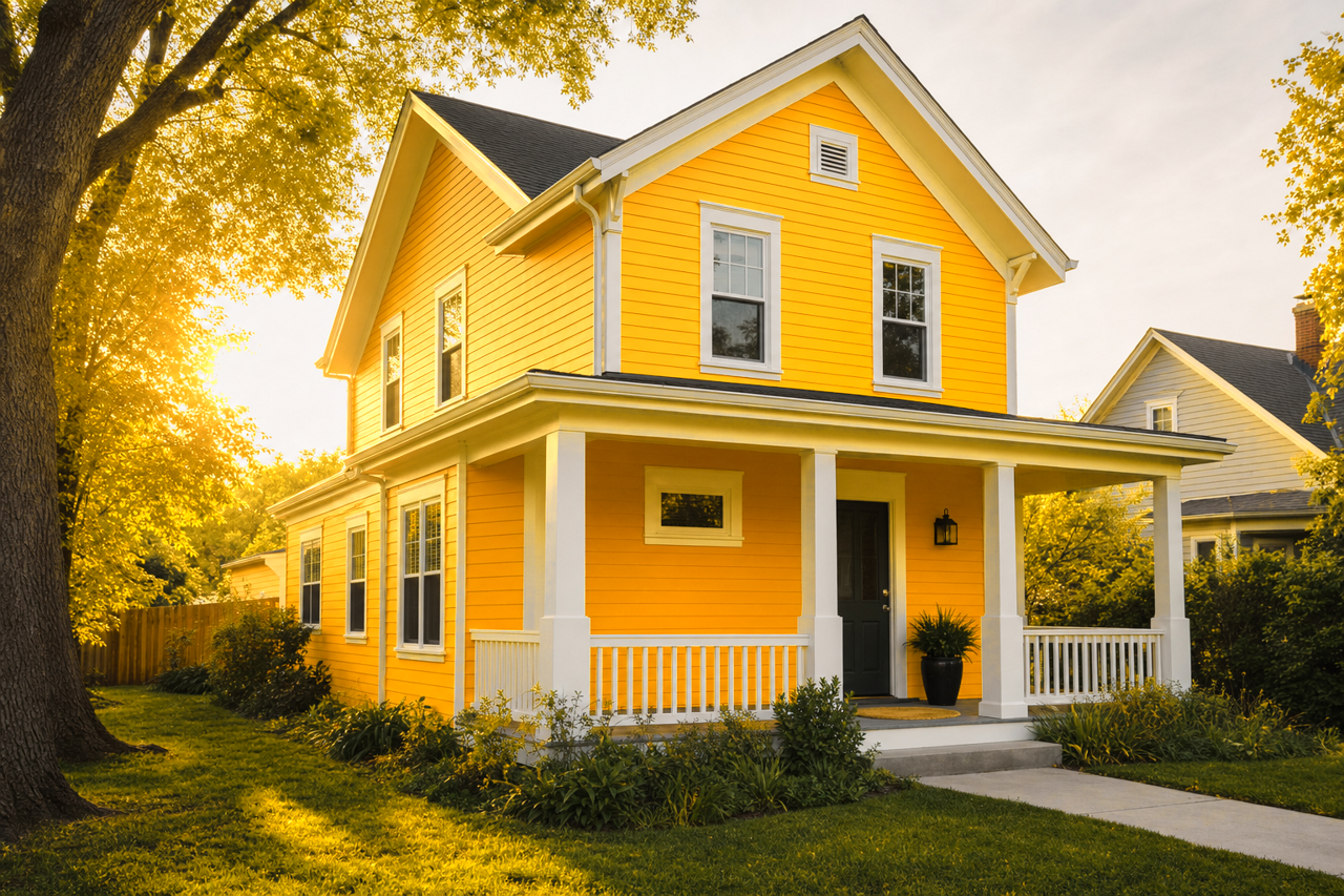 Goldfinch by Sherwin-Williams on exterior