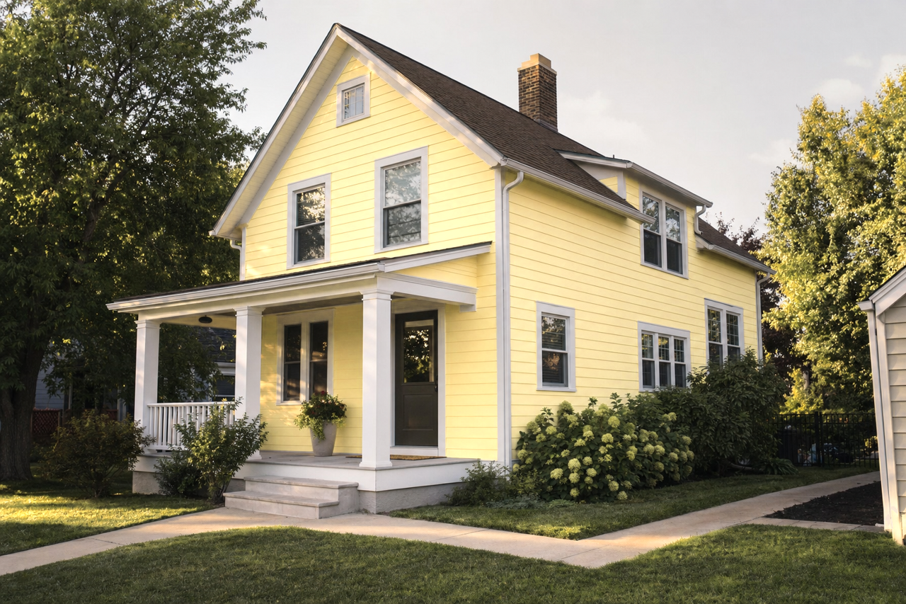 Fun Yellow by Sherwin-Williams on exterior