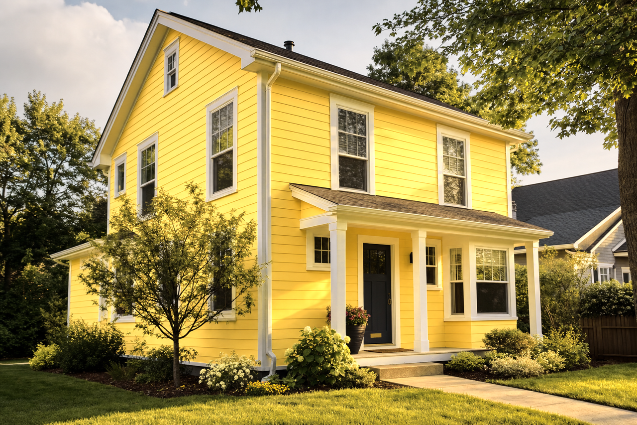 Lemon Twist by Sherwin-Williams on exterior