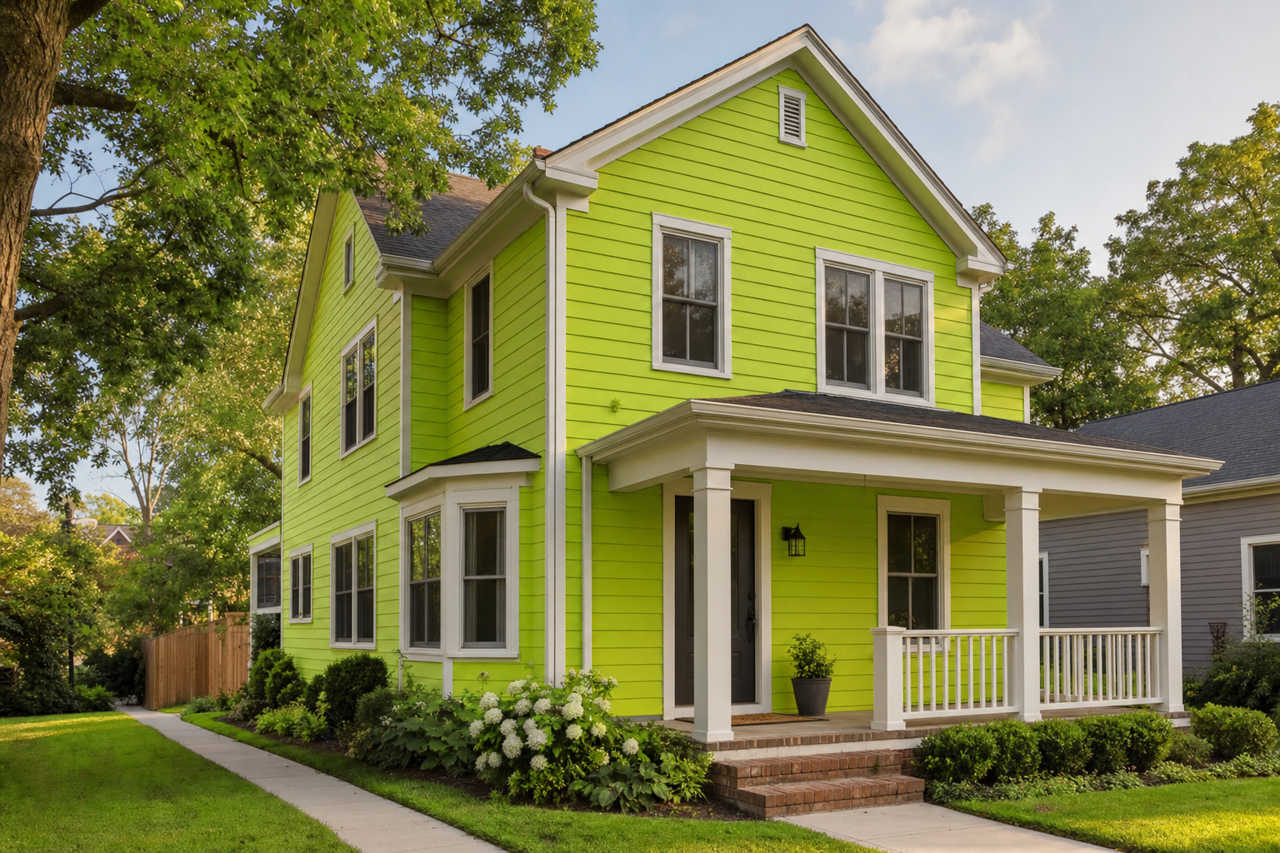 Electric Lime by Sherwin-Williams on exterior