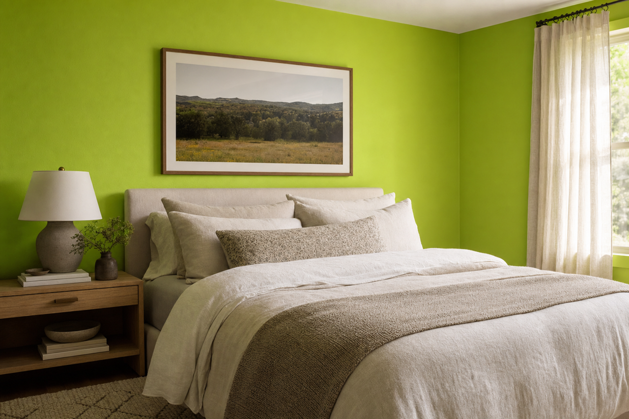 Electric Lime by Sherwin-Williams on interiors