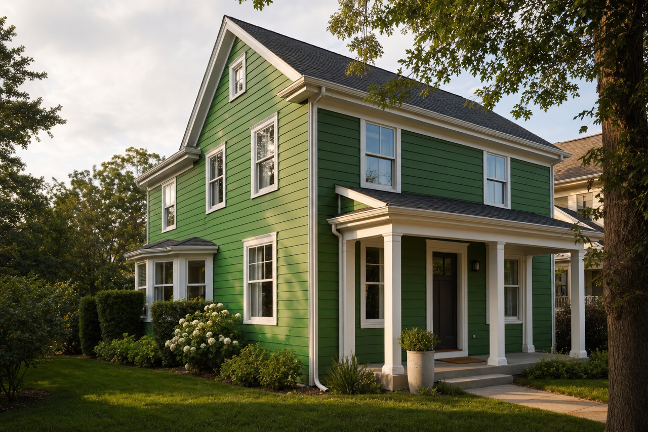 Direct Green by Sherwin-Williams on exterior