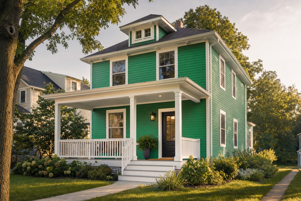 Lucky Green by Sherwin-Williams on exterior