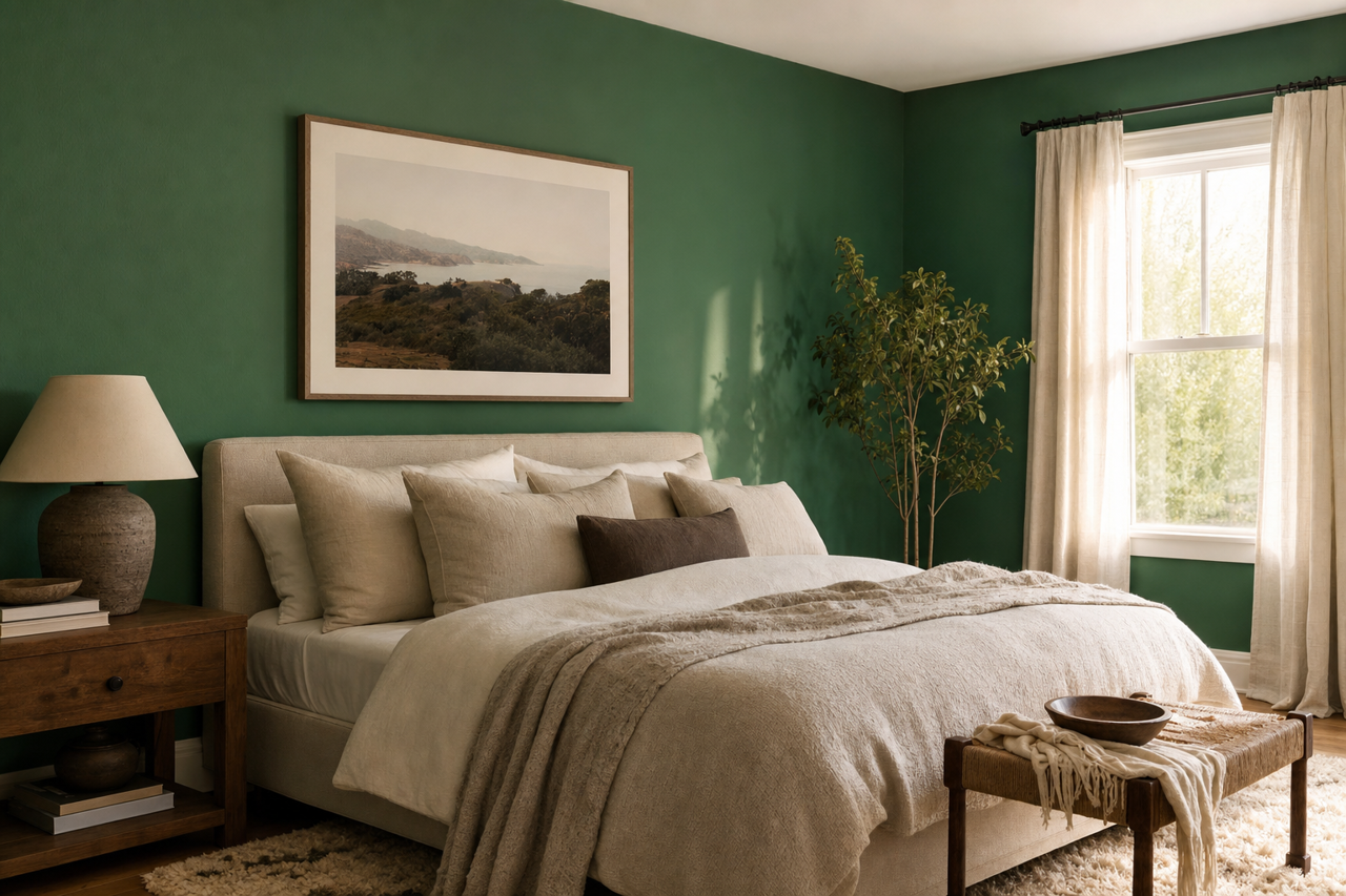 Lucky Green by Sherwin-Williams on interiors
