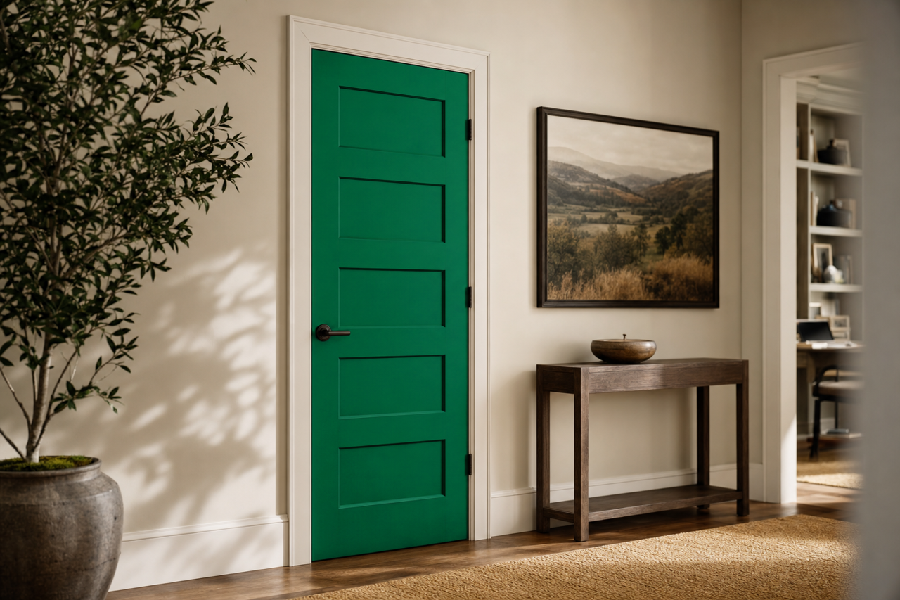 Greenbelt by Sherwin-Williams on interior-doors