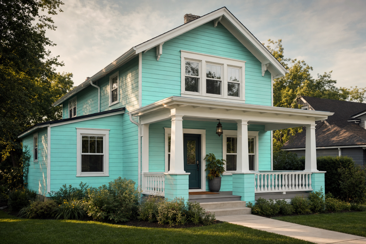 Tantalizing Teal by Sherwin-Williams on exterior