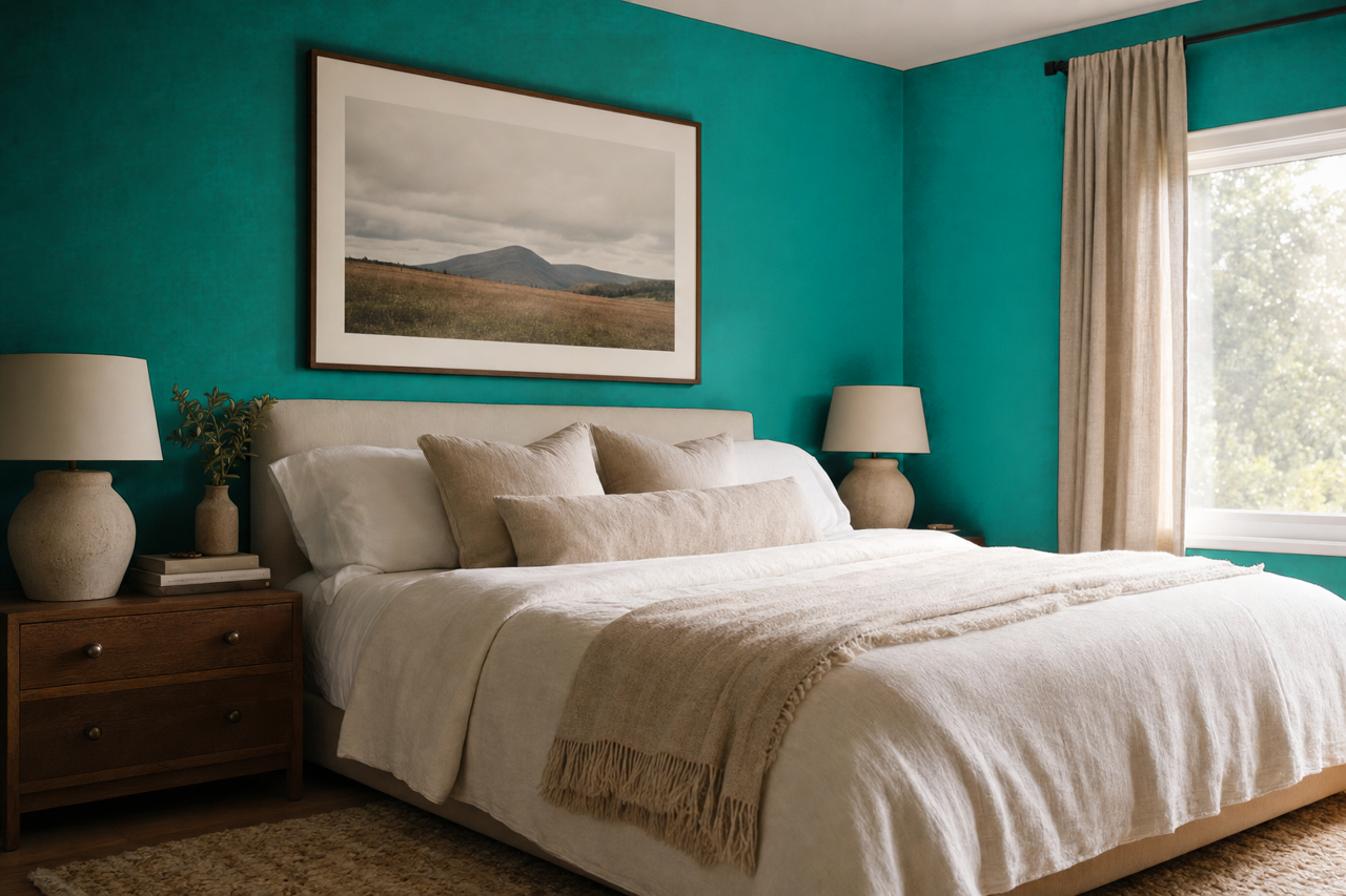 Nifty Turquoise by Sherwin-Williams on interiors