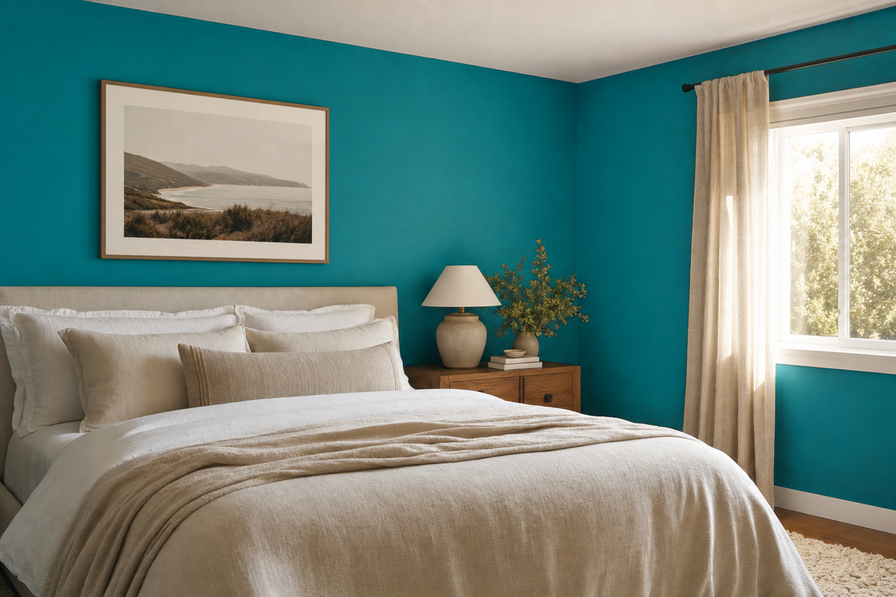 Intense Teal by Sherwin-Williams on interiors