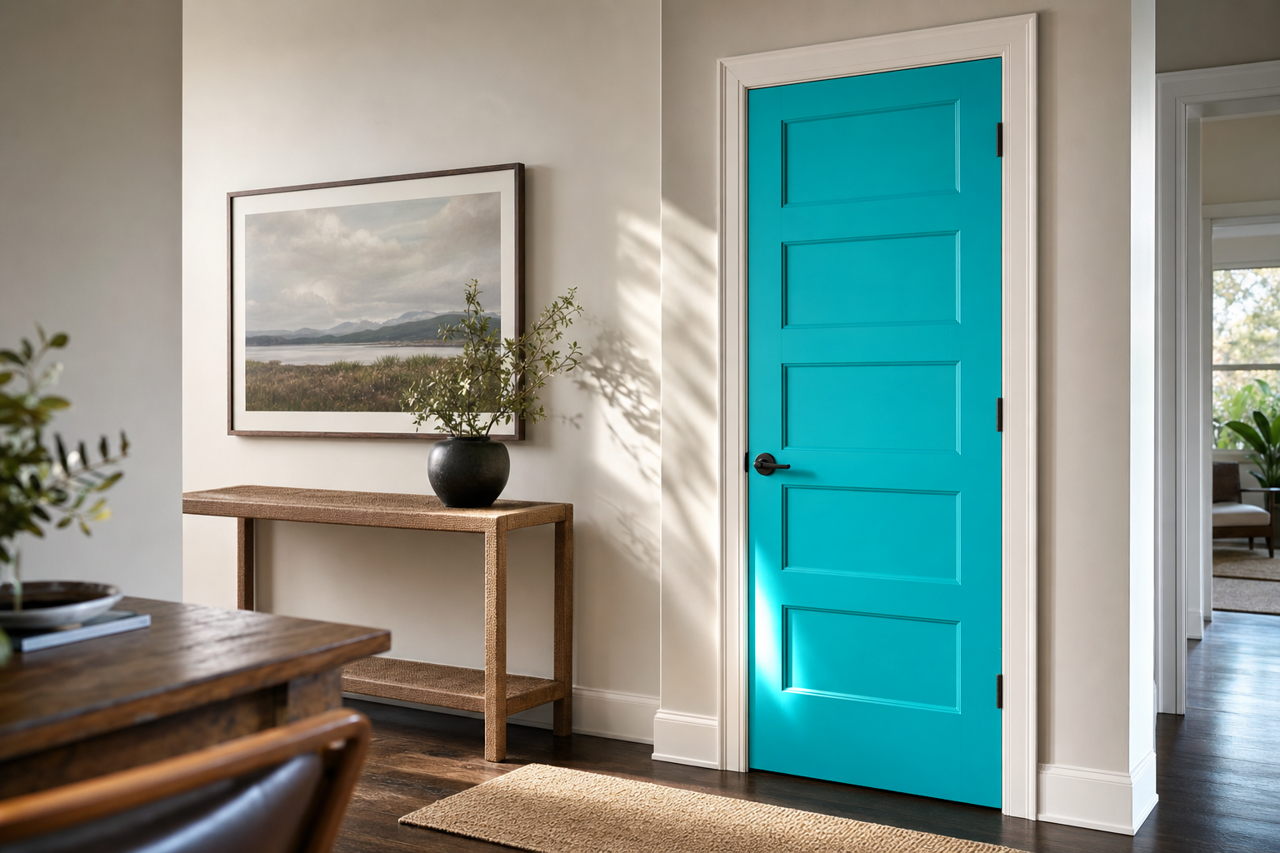 Calypso by Sherwin-Williams on interior-doors