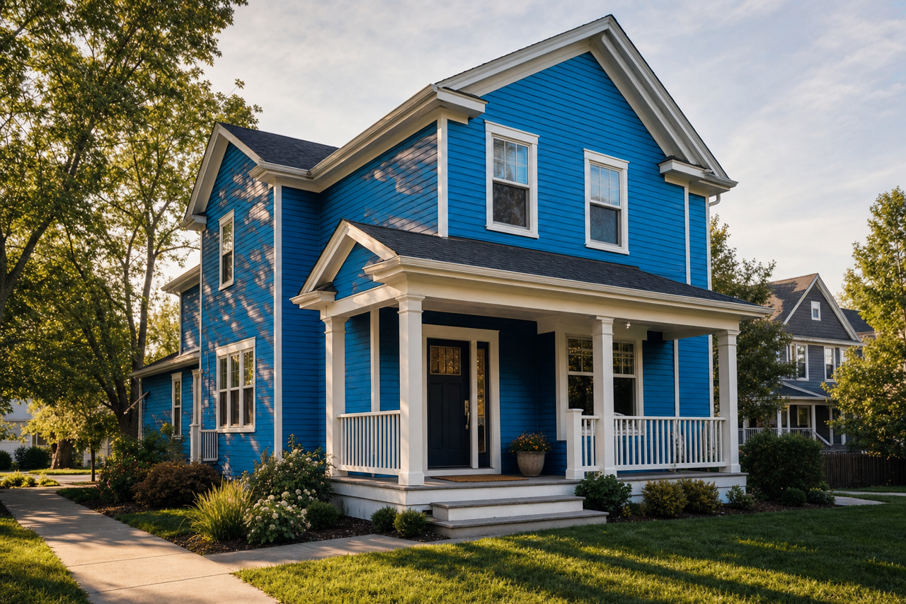 Blue Chip by Sherwin-Williams on exterior