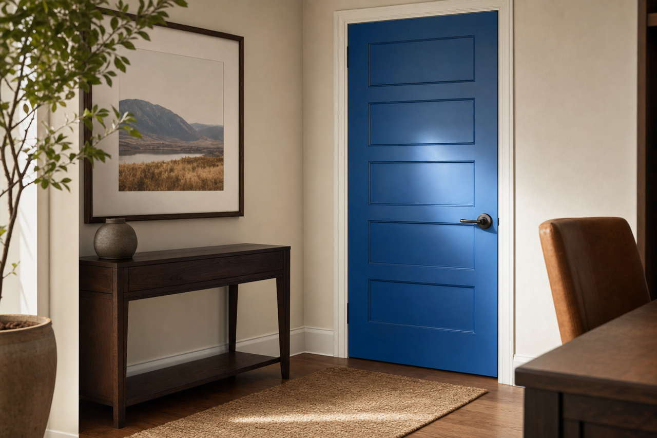 Frank Blue by Sherwin-Williams on interior-doors