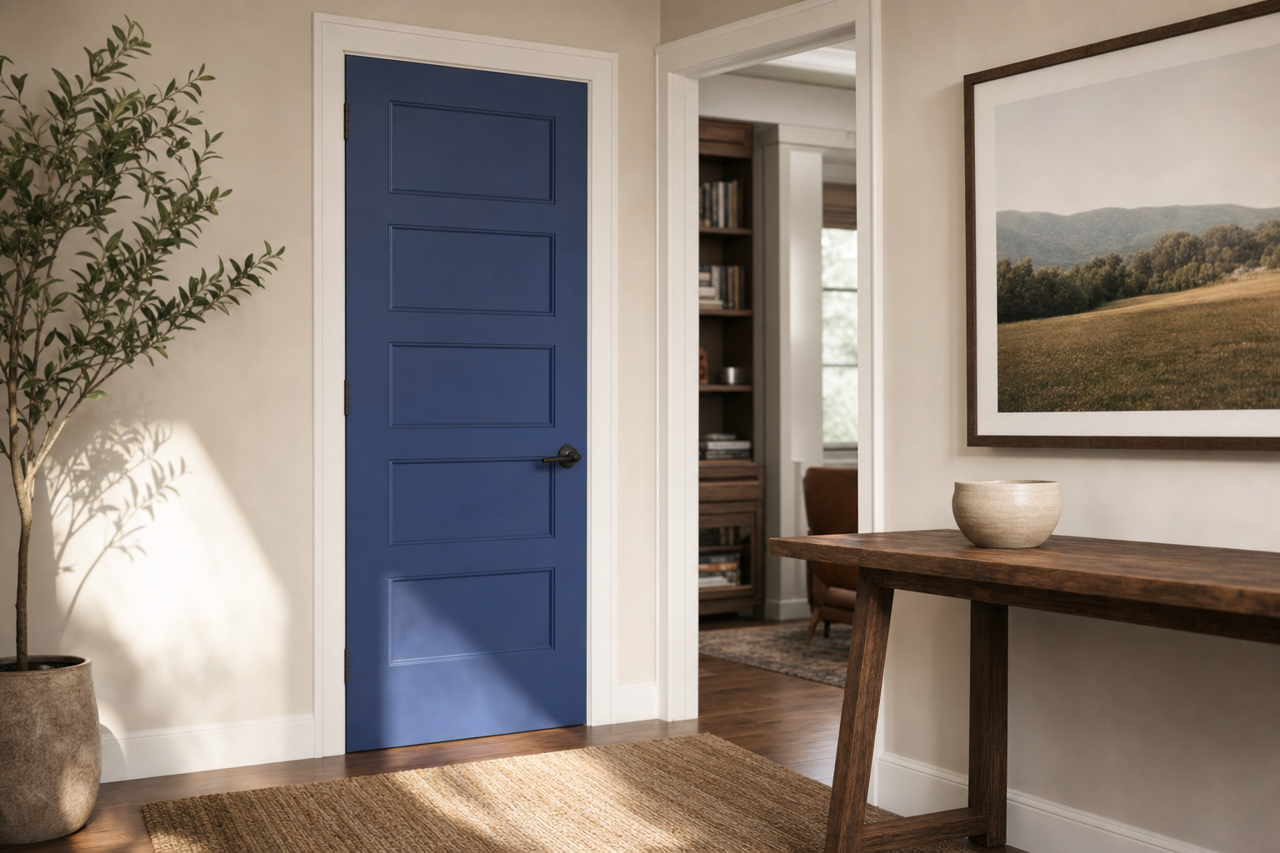 Morning Glory by Sherwin-Williams on interior-doors