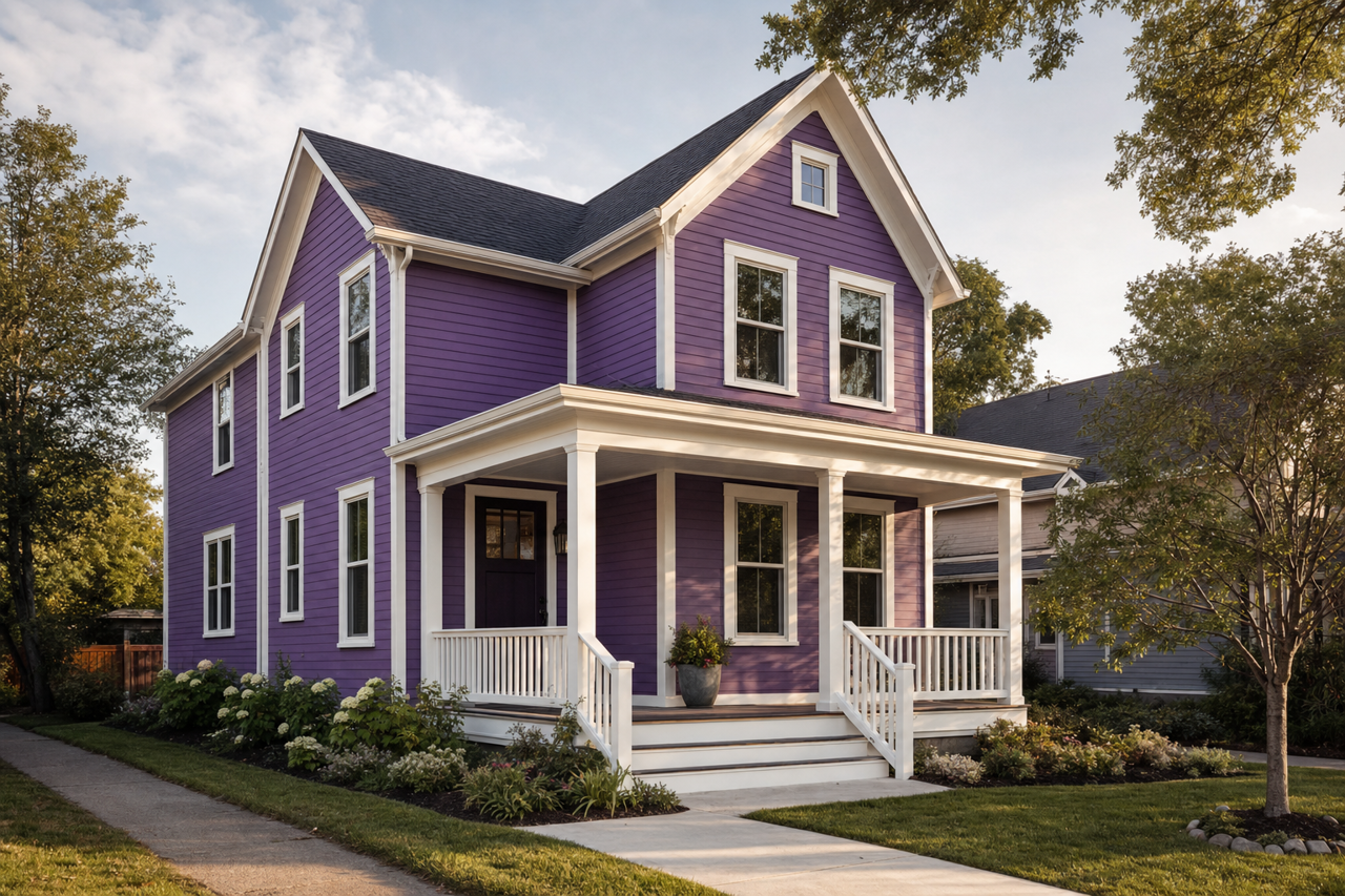 Passionate Purple by Sherwin-Williams on exterior