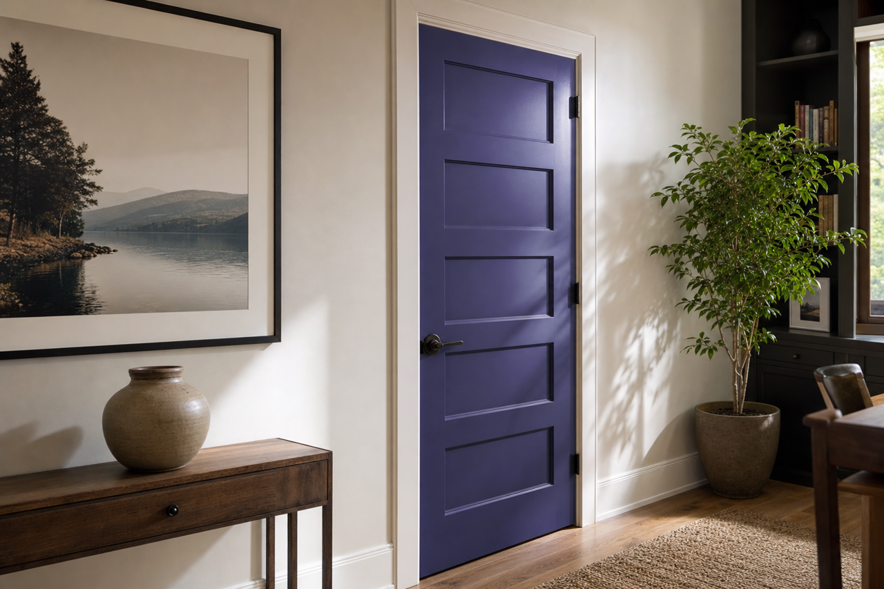 Fully Purple by Sherwin-Williams on interior-doors