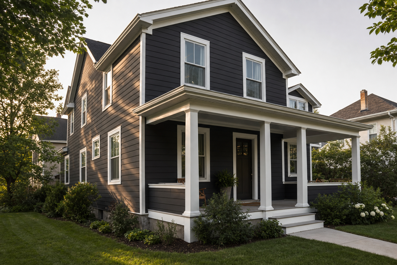 Bohemian Black by Sherwin-Williams on exterior