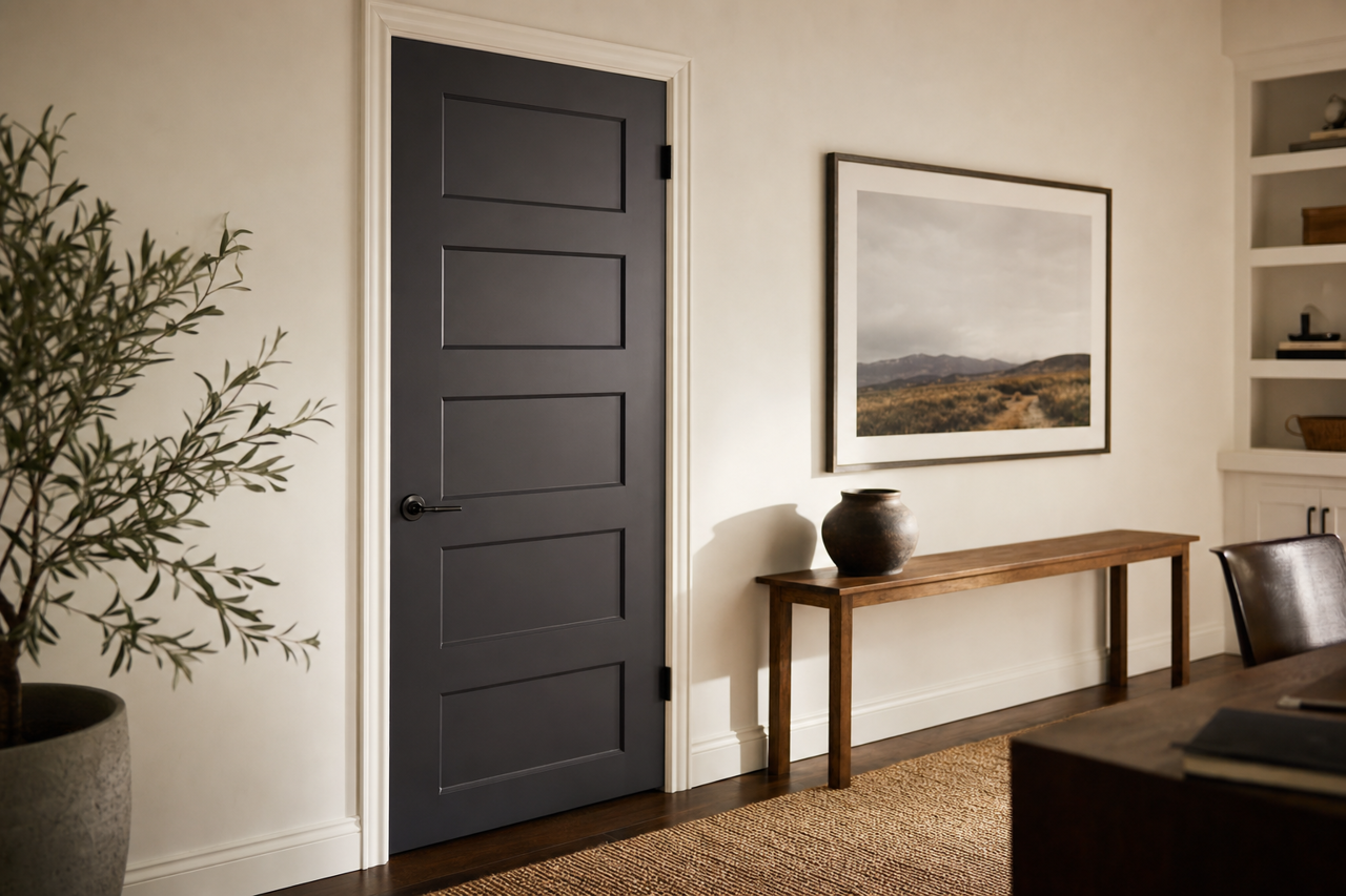 Bohemian Black by Sherwin-Williams on interior-doors