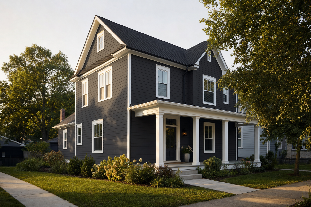 Domino by Sherwin-Williams on exterior