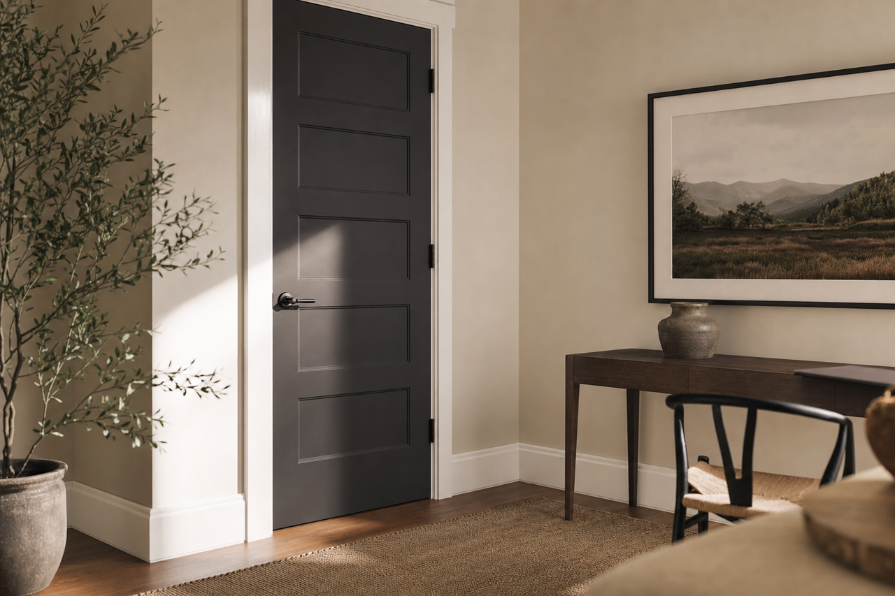 Caviar by Sherwin-Williams on interior-doors