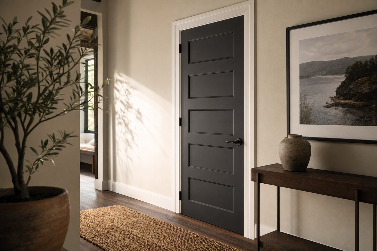 Black Magic by Sherwin-Williams on interior-doors