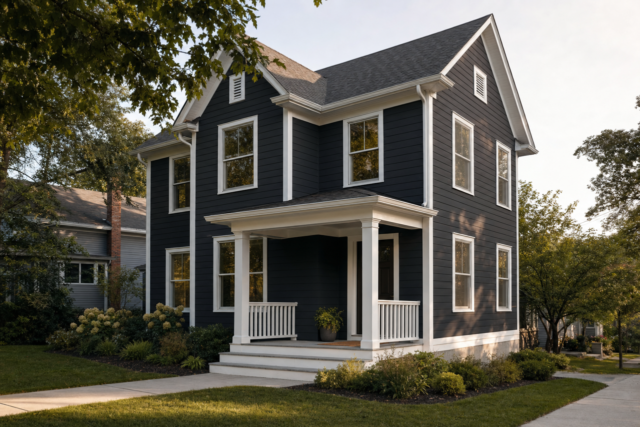 Black of Night by Sherwin-Williams on exterior