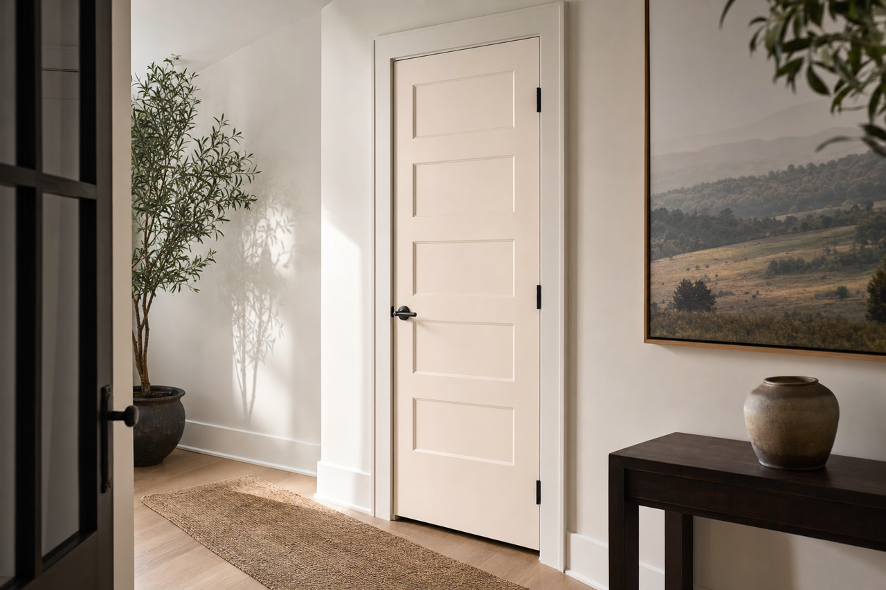 Ibis White by Sherwin-Williams on interior-doors