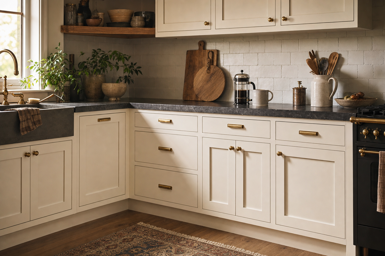 Toque White by Sherwin-Williams on cabinets