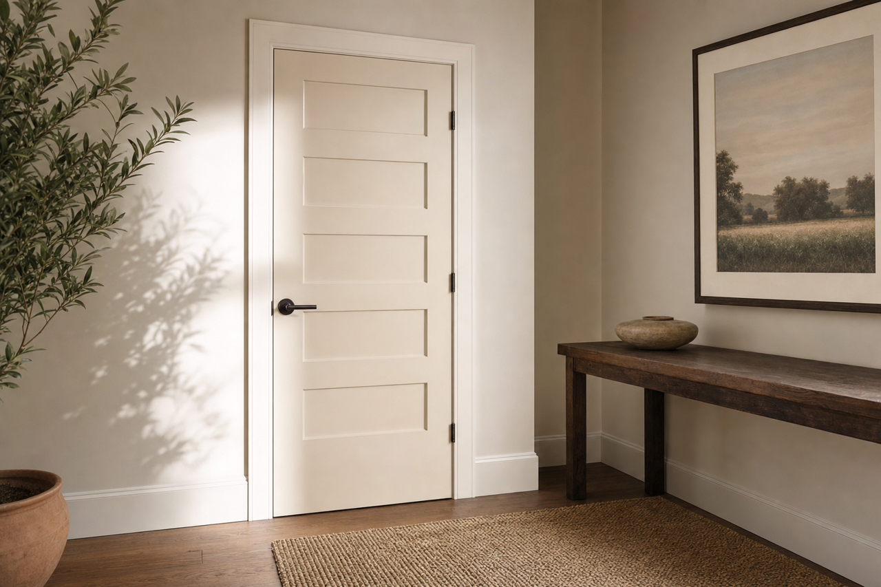Toque White by Sherwin-Williams on interior-doors